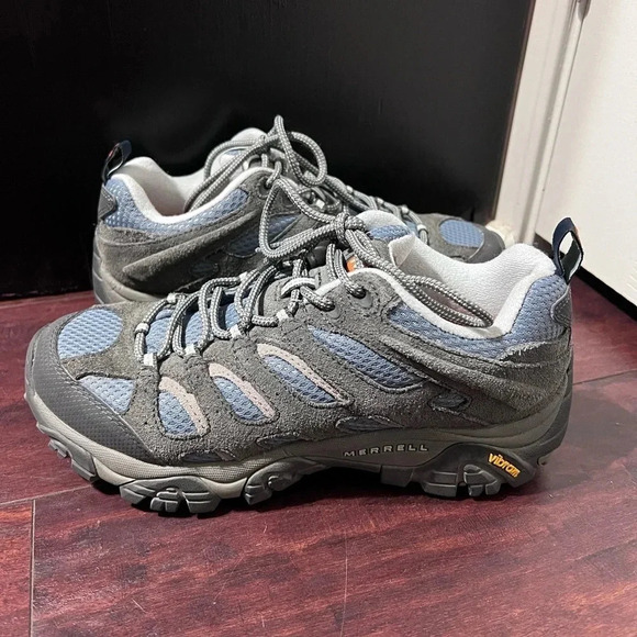 Merrell Moab 2 WP Low Women's Smoke/Blue Hiking Shoe US 8.5M, UK 6M, EU 39 EUC - Picture 1 of 8